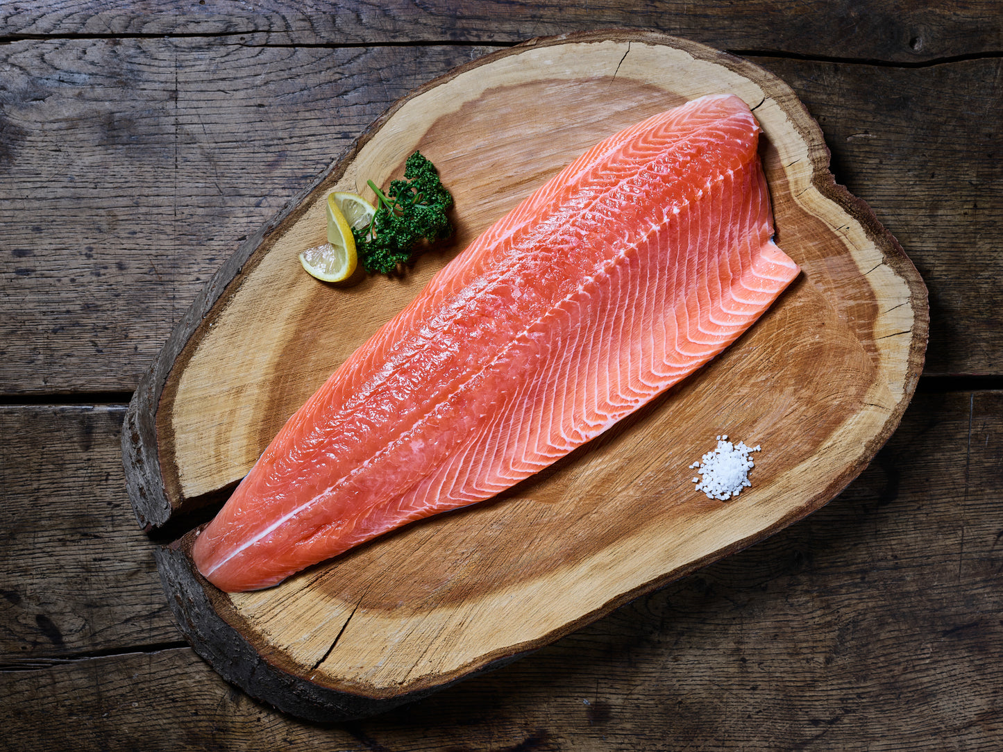 LandLachs-Filet, ca. 1kg, ohne Haut, ganze Seite.